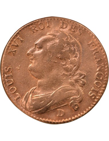 Louis XVI Au Faisceau 12 deniers Cuivre 1792 D Lyon