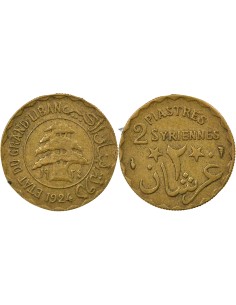 Liban 2 piastres Bronze-Alu 1924 A Paris