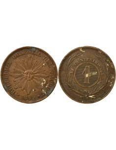 Uruguay 1 centesimo Bronze 1869 (1870) H Heaton
