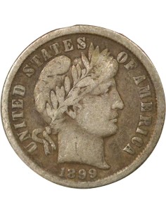 Etats Unis d'Amérique Barber 1 dime Argent 1899 Philadelphie 2