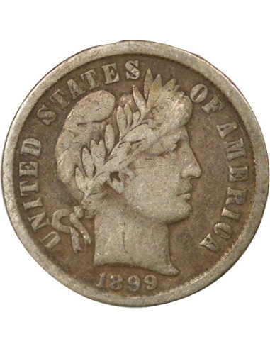 Etats Unis d'Amérique Barber 1 dime Argent 1899 Philadelphie