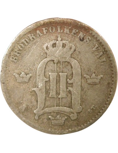Suède Oscar II 10 ore Billon 1874 Kungsholmen