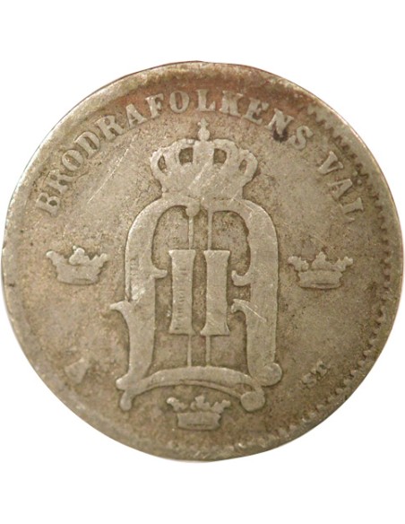 Suède Oscar II 10 ore Billon 1874 Kungsholmen