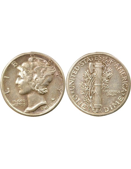 Etats Unis d'Amérique Mercury 1 dime Argent 1943 S San Francisco