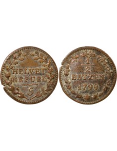 Suisse République 1/2 batzen Billon 1799