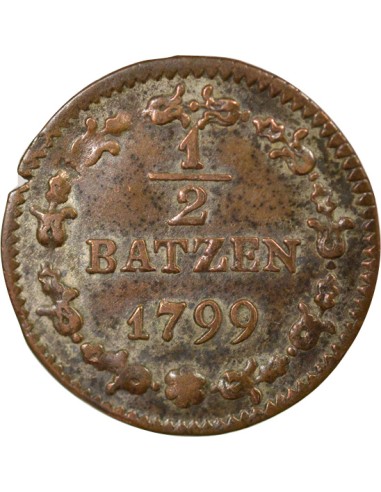 Suisse République 1/2 batzen Billon 1799