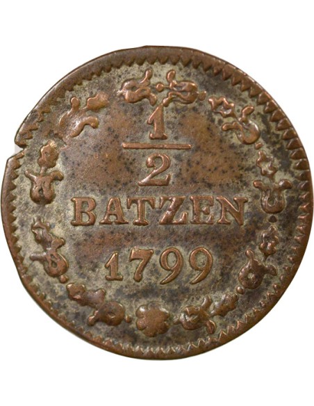Suisse République 1/2 batzen Billon 1799