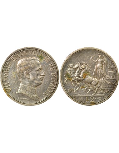 Italie Vittorio Emanuele III 2 lire Argent 1914 R Rome