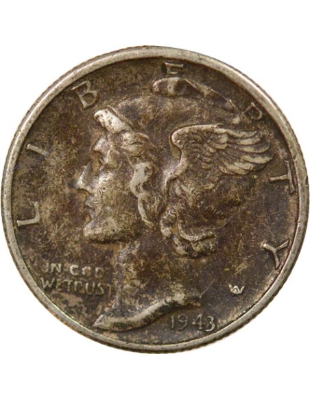 Etats Unis d'Amérique Mercury 1 dime Argent 1943 S San Francisco