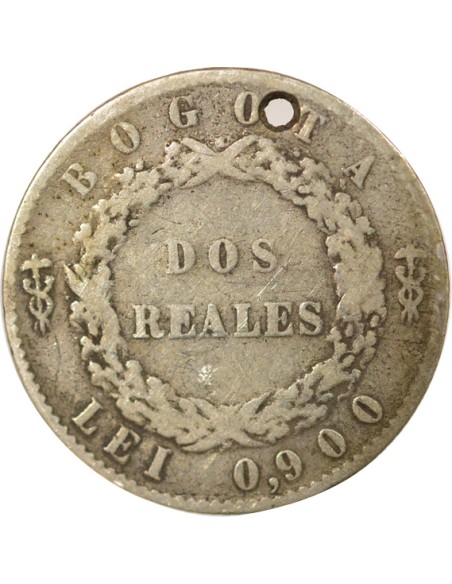 Colombie 2 reales Argent 1850 Bogota