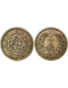 Japon Meiji 10 sen Argent 1885 Osaka