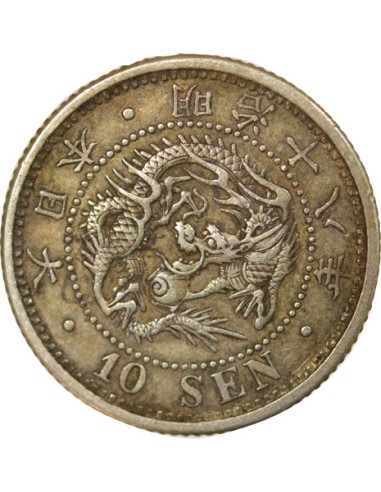 Japon Meiji 10 sen Argent 1885 Osaka