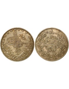 Empire Ottoman Abdülhamid II 10 qirsh Argent 1884-1885 A Berlin