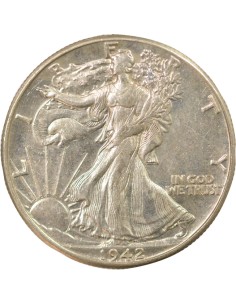 USA Walking Liberty 1/2 Dollar Argent 1942 Philadelphie 2