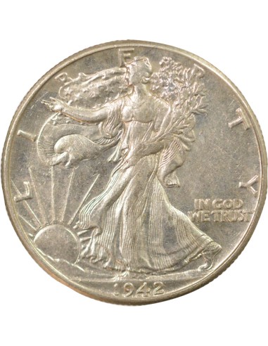 USA Walking Liberty 1/2 Dollar Argent 1942 Philadelphie