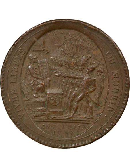 "Departemens" 5 sols Cuivre 1792 Birmingham