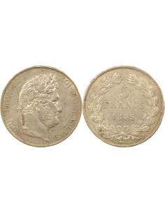 Louis-Philippe Ier 5 francs Argent 1845 W Lille