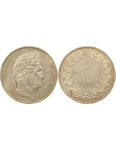 Louis-Philippe Ier 5 francs Argent 1845 W Lille