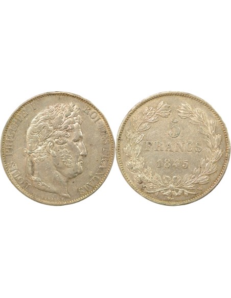 Louis-Philippe Ier 5 francs Argent 1845 W Lille