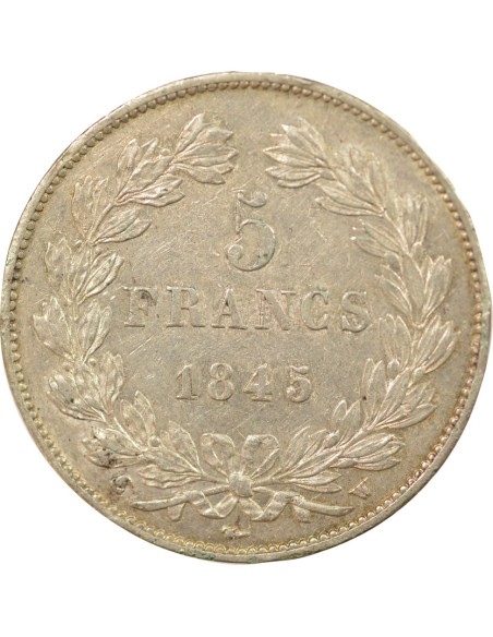 Louis-Philippe Ier 5 francs Argent 1845 W Lille
