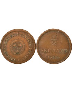 Suède Gustav IV Adolf 1/2 skilling Cuivre 1799
