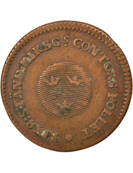 Suède Gustav IV Adolf 1/2 skilling Cuivre 1799