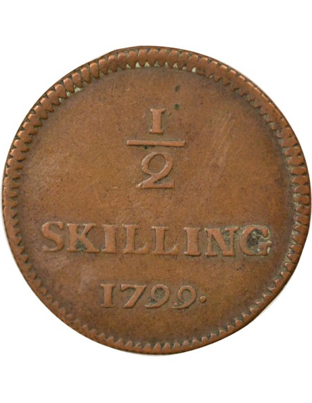 Suède Gustav IV Adolf 1/2 skilling Cuivre 1799