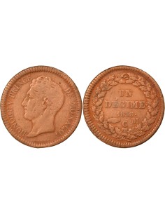 Monaco Honoré V 1 décime Bronze 1838 M Monaco