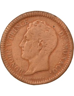 Monaco Honoré V 1 décime Bronze 1838 M Monaco 2