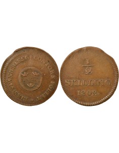 Suède Gustav IV Adolf 1/2 skilling Cuivre 1802