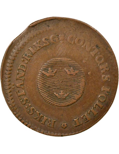 Suède Gustav IV Adolf 1/2 skilling Cuivre 1802