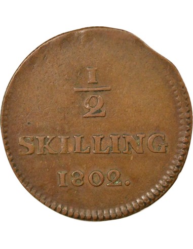 Suède Gustav IV Adolf 1/2 skilling Cuivre 1802