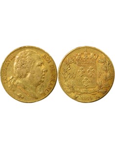 Louis XVIII Tête nue 20 francs Or 1819 A - Paris