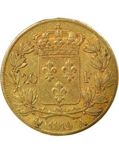 Louis XVIII Tête nue 20 francs Or 1819 A - Paris