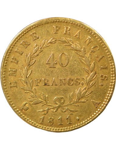 Roi d'Italie Empire 40 francs Or 1811 A - Paris