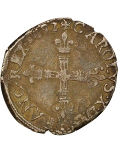 Charles X 1/4 ecu Argent 1592 T Nantes 2