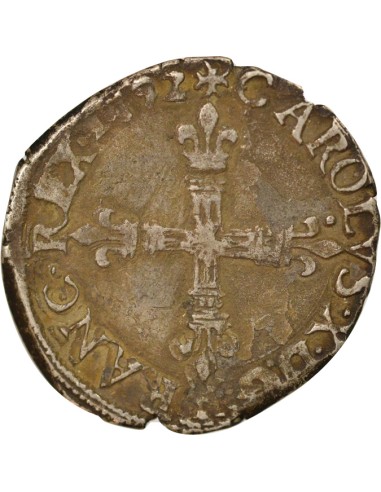 Charles X 1/4 ecu Argent 1592 T Nantes