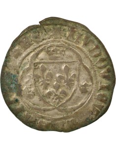 Louis XI A la Couronne 1 blanc Billon 1474-1483 C Saint-Lô 2