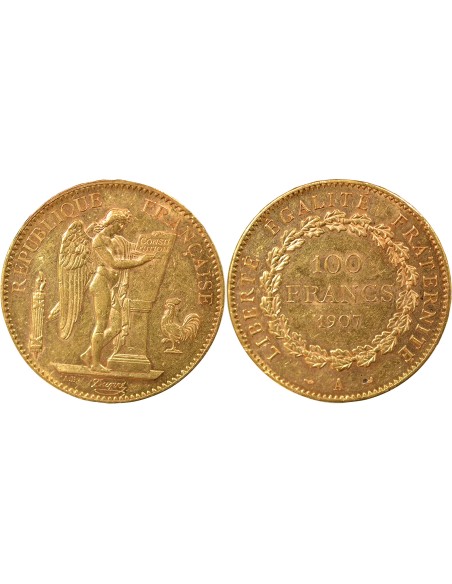 Liberté Egalité Fraternité 100 francs Or 1907 A - Paris