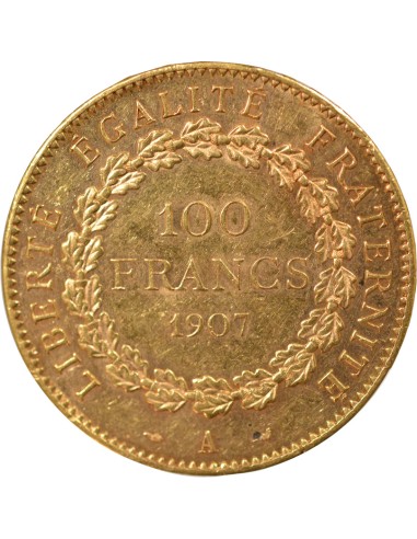 Liberté Egalité Fraternité 100 francs Or 1907 A - Paris