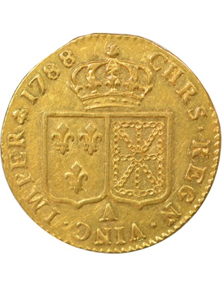 Louis XVI Tête nue 1 louis d'or Or 1788 A - Paris
