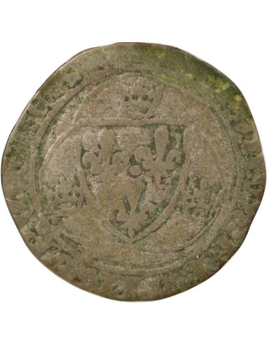 Charles VII A la Couronne 1 blanc à la couronne Billon 1436-1447