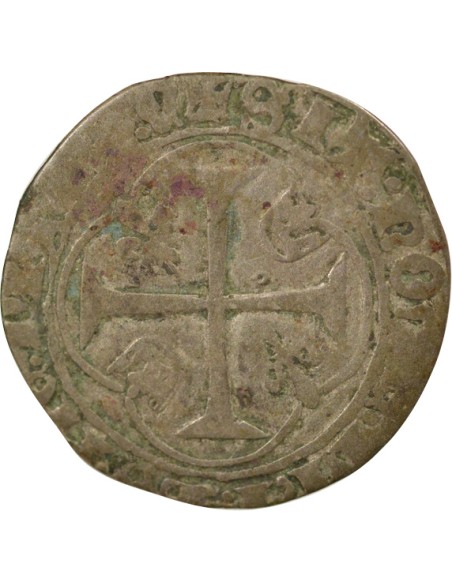 Charles VII A la Couronne 1 blanc à la couronne Billon 1436-1447