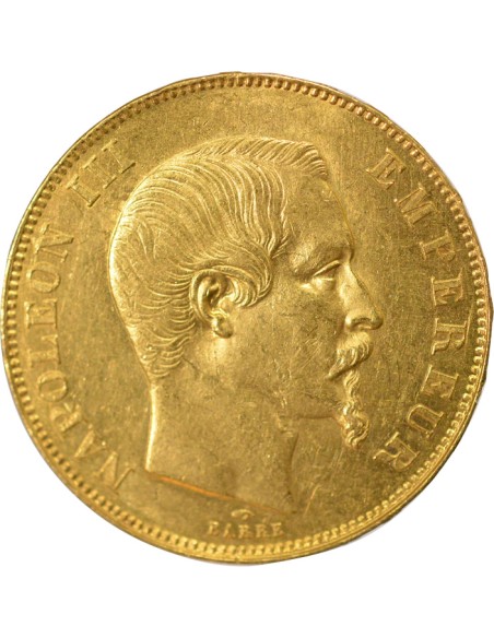 Napoléon III Tête nue 50 francs Or 1858 A - Paris