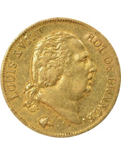 Louis XVIII Tête nue 40 francs Or 1818 W Lille 2