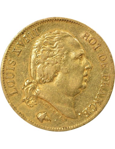 Louis XVIII Tête nue 40 francs Or 1818 W Lille