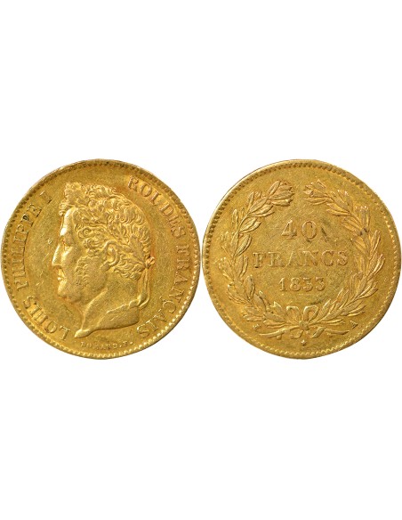 Louis-Philippe Ier Domard 40 francs Or 1833 A - Paris