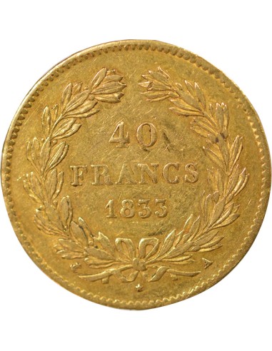 Louis-Philippe Ier Domard 40 francs Or 1833 A - Paris