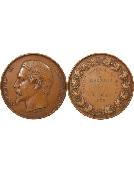 Lycée Impérial du Mans 1 jeton Cuivre 1859