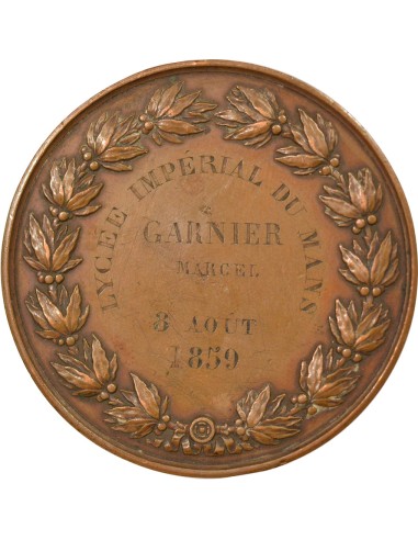 Lycée Impérial du Mans 1 jeton Cuivre 1859